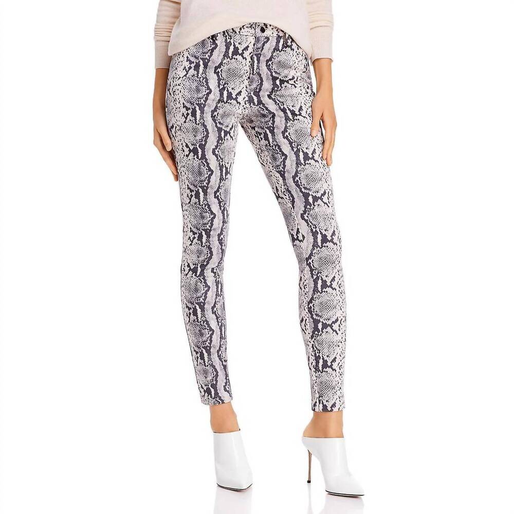 NEW SUNSET & SPRING women's snake print ankle skinny pants in multi